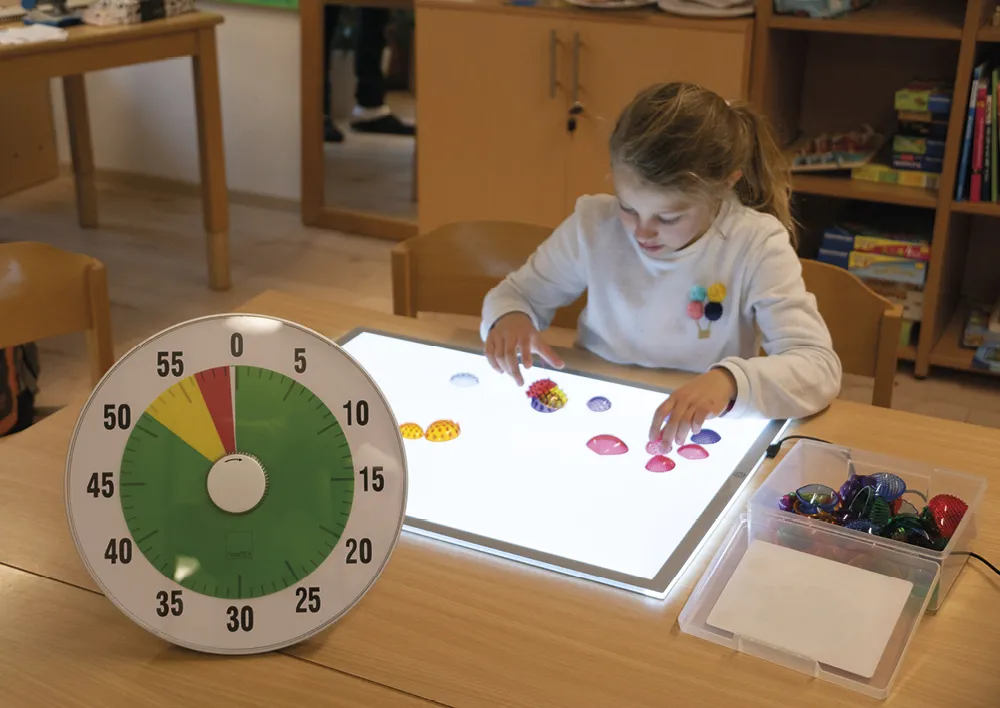 TimeTEX Zeitdauer-Uhr "lautlos" XL, 32 cm ø mit Ampelscheibe