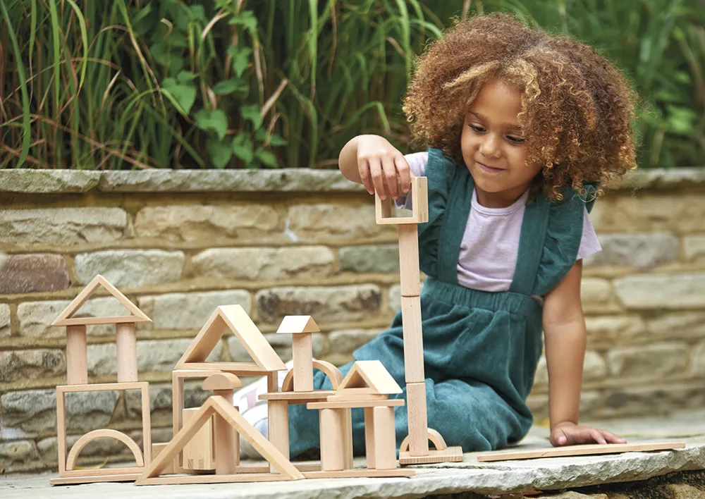 Holzbausteine "Architektur", naturbelassen, 28-tlg.