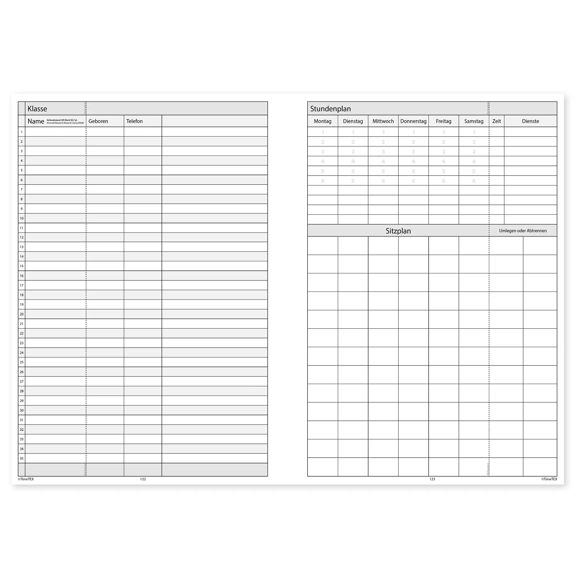 TimeTEX Trend-Schulplaner Hardcover A4-Plus, 2026/2027, lagune