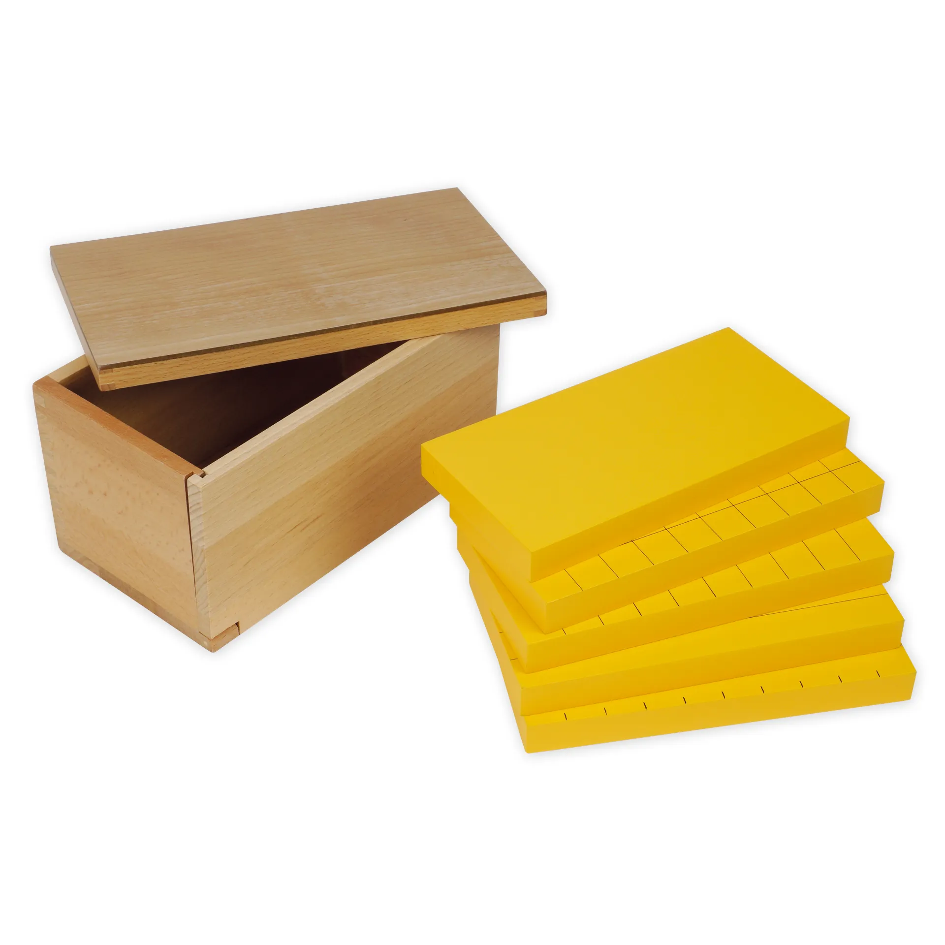 TimeTEX Satz mit fünf gelben Prismen "Montessori Premium"