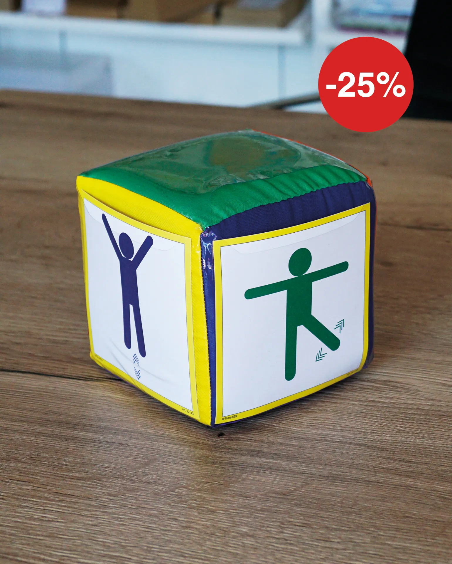 Blanko-Würfel mit Einstecktaschen mit farbigen Seiten