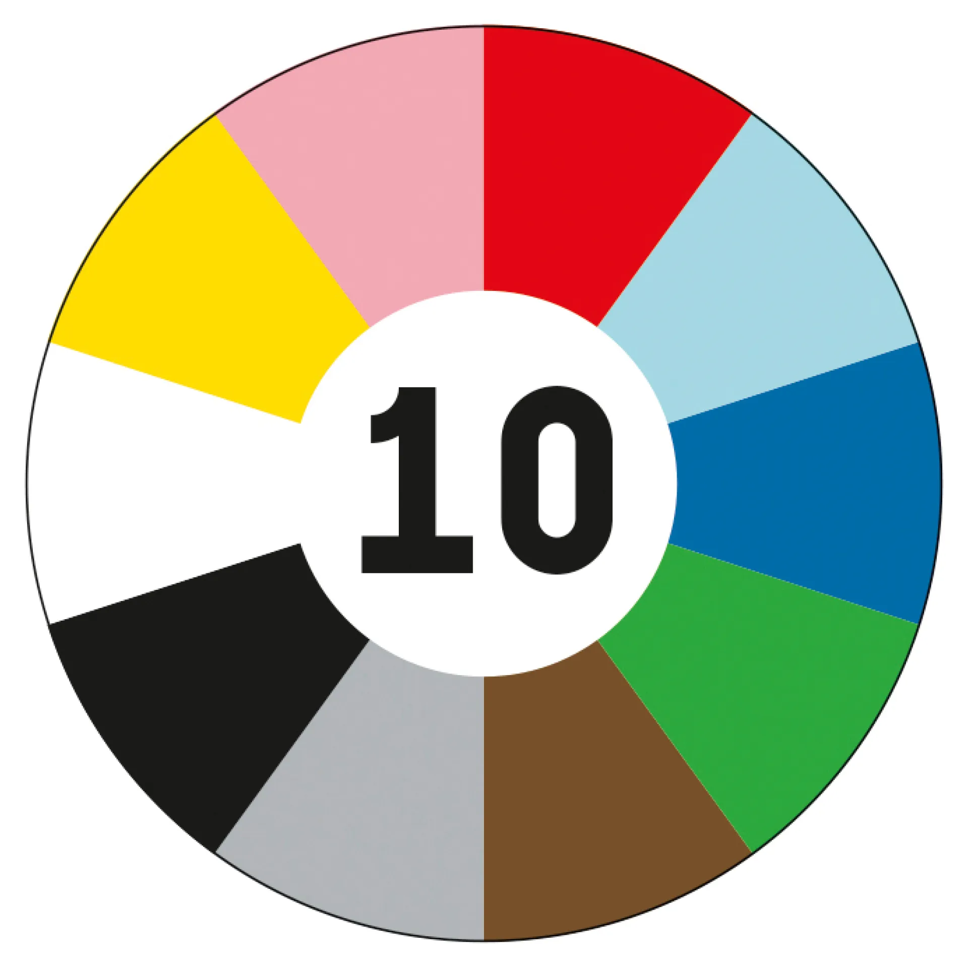 Stickgarn, 10 Docken in 10 Farben