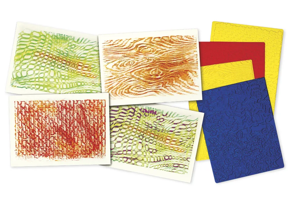 Textur-Rubbelplatten, 4-tlg.