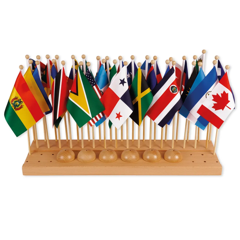 TimeTEX flaggstativ Nord- och Sydamerika "Montessori Premium"