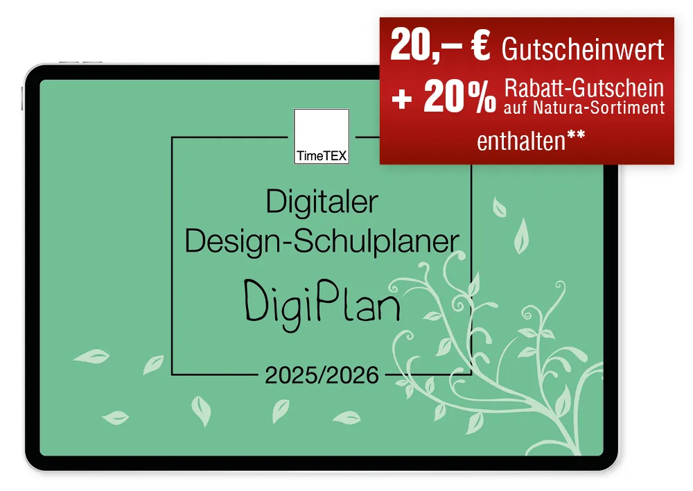 TimeTEX Digitaler Design-Schulplaner DigiPlan 2025/2026, mint