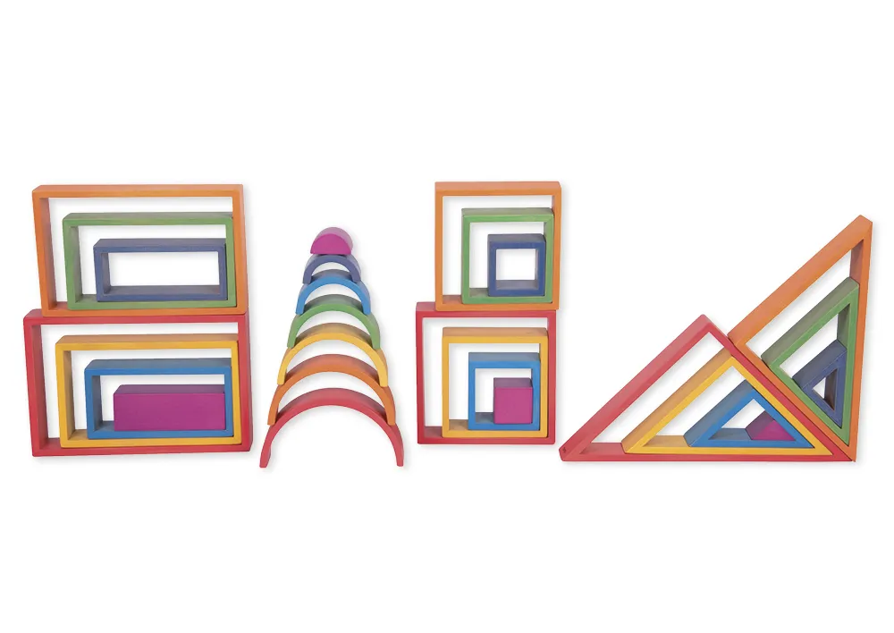 Holzbausteine "Architektur", farbig, 28-tlg.