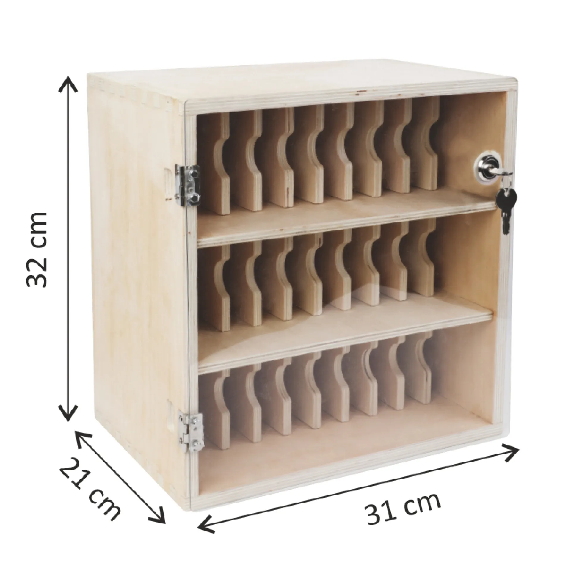 Handy-Parkplatz "Premium" aus MDF, 30 Fächer, abschließbar
