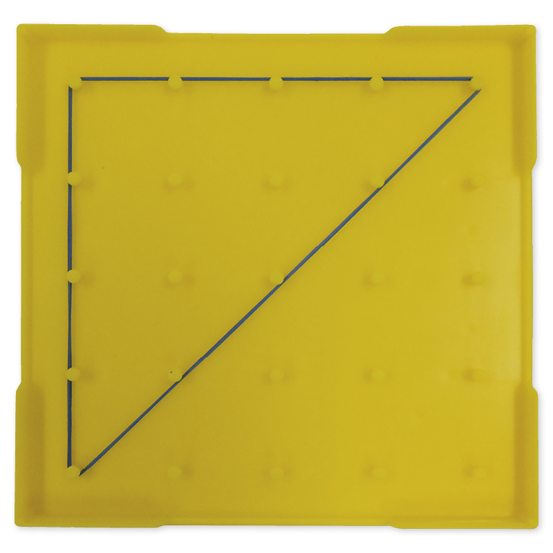 Geometrie-Brett doppelseitig (5x5 Stifte), 15x15 cm, gelb