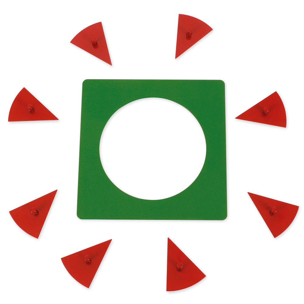 Cercles de fractions métalliques TimeTEX  « Montessori Premium »