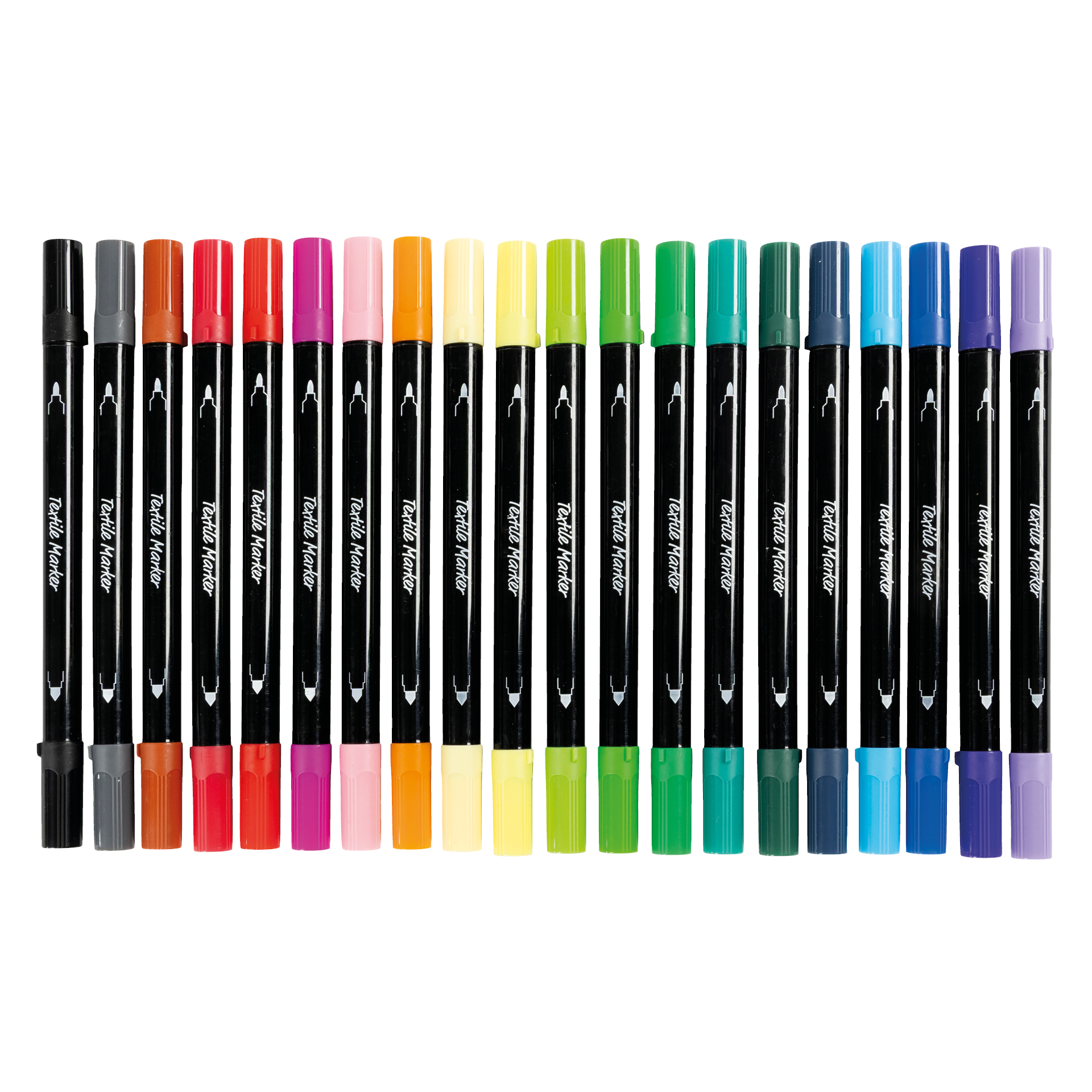 TimeTEX Textil-Malstifte mit Doppelspitze, 20-tlg.