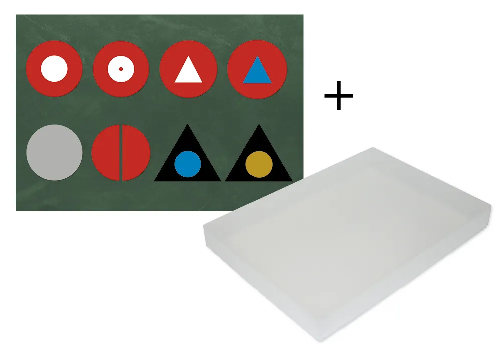 Orddelar symboler kompletterande set, magnetiska, 18 stycken, i lådan "Montessori Premium"