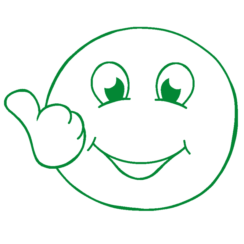 Serigrafi stempel "Perpetuum", "Face thumbs up"