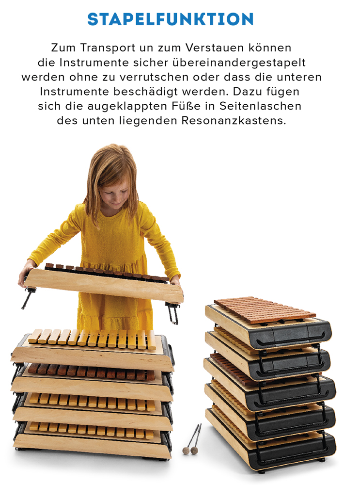 SONOR SMART Xylophon, Sopran c2-a3 + fis2, b2, fis3, mit Schlägel, zum Stapeln, SSX 100 DE SONOR SMART Xylophon, Sopran c2-a3 + fis2, b2, fis3, mit Schlägel, zum Stapeln, SSX 100 DE