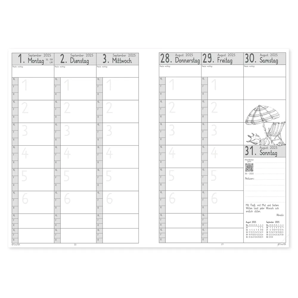 TimeTEX Grundschul-Planer "Creativo" Ringbindung A4 2025/2026