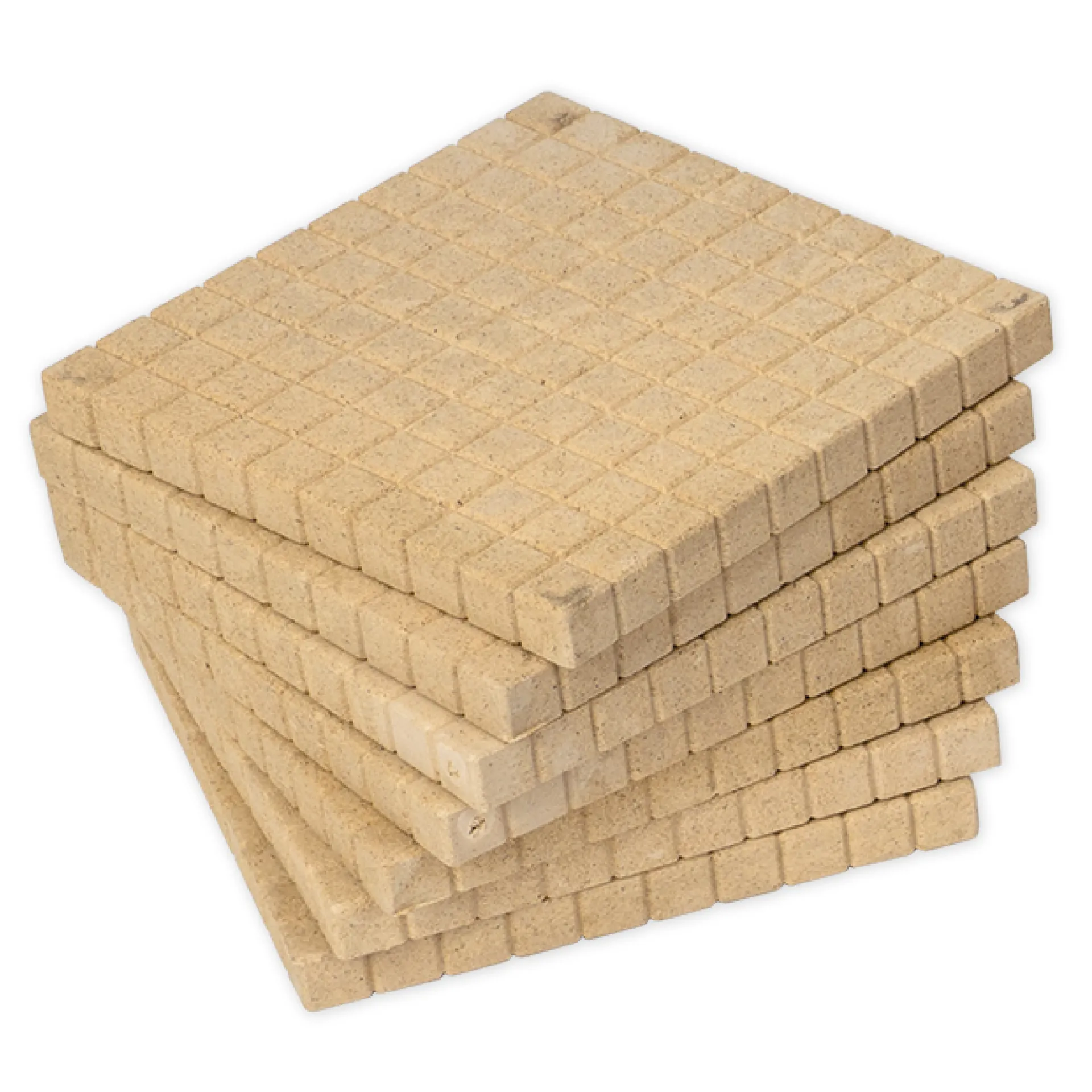 Dienes Dezimalrechen-Hunderter-Platte, naturfarben, Satz 10 Stück
