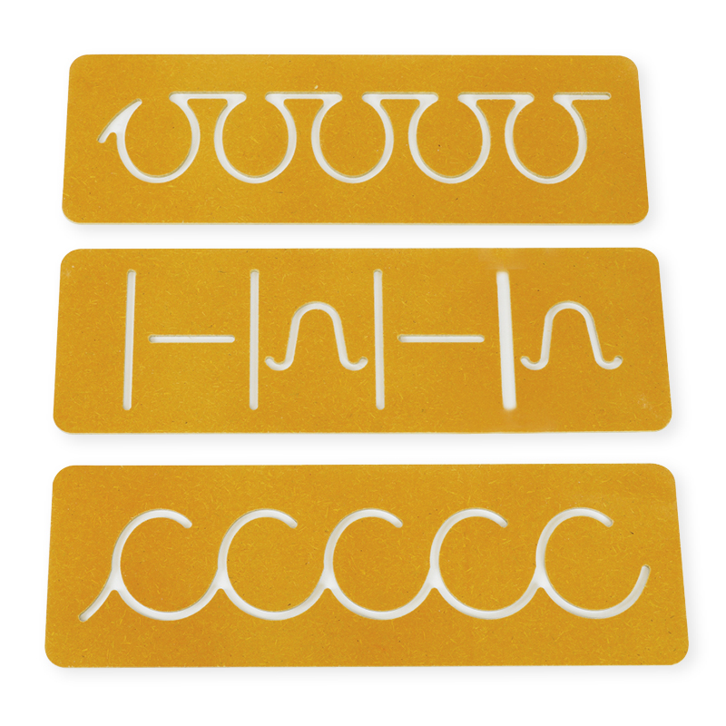 Set Schwungübungs-Schablonen aus Holz, 16-tlg. Set Schwungübungs-Schablonen aus Holz, 16-tlg.