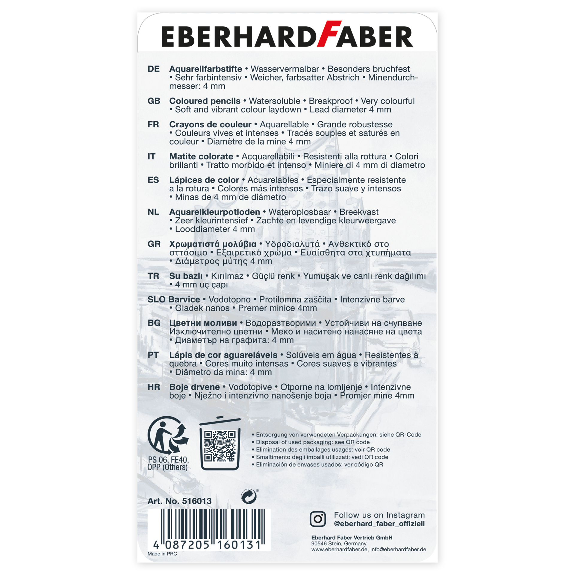 Eberhard Faber Artist Color Aquarellfarbstifte, 12-tlg.