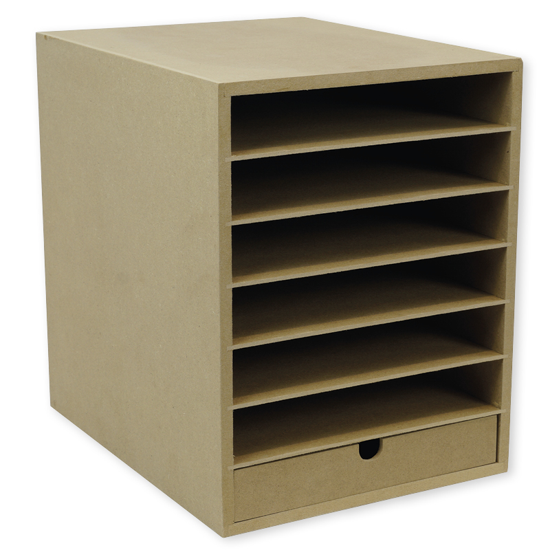 TimeTEX Ablagebox A4 mit 6 Fächer und 1 Schublade