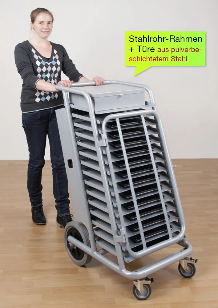 Laptop- und Tablet-Stahlwagen, 14 Fachböden