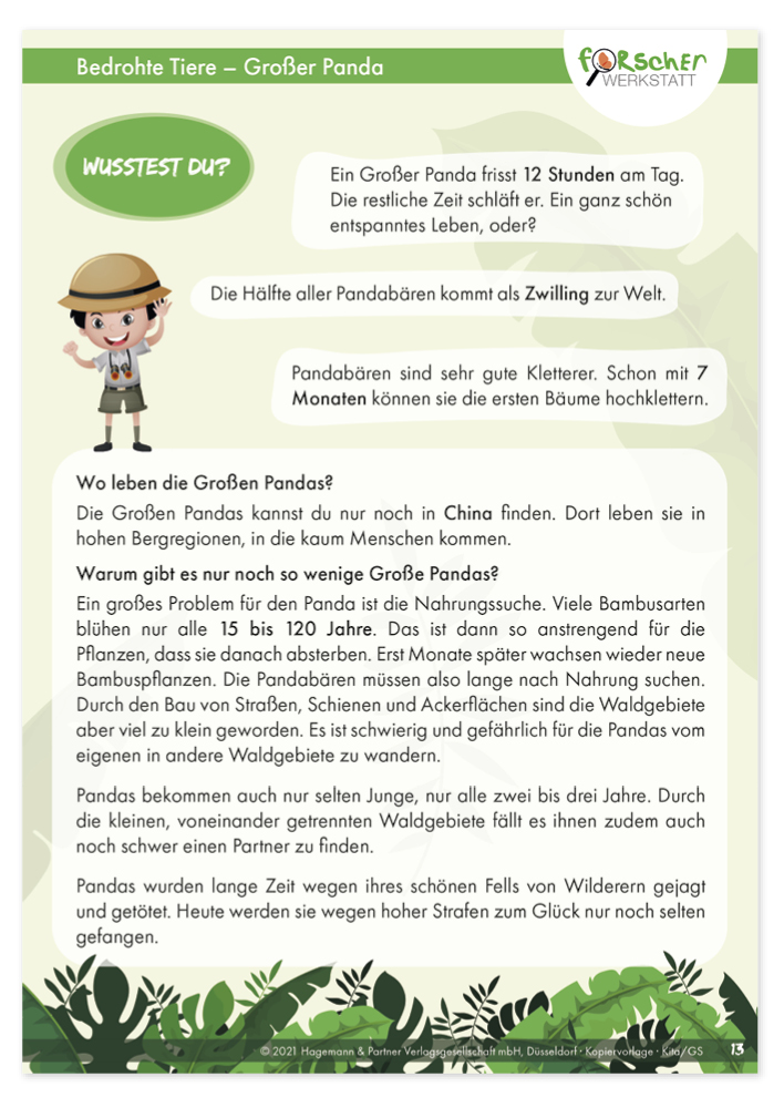 Projektset "Bedrohte Tiere an Land", 12-tlg.