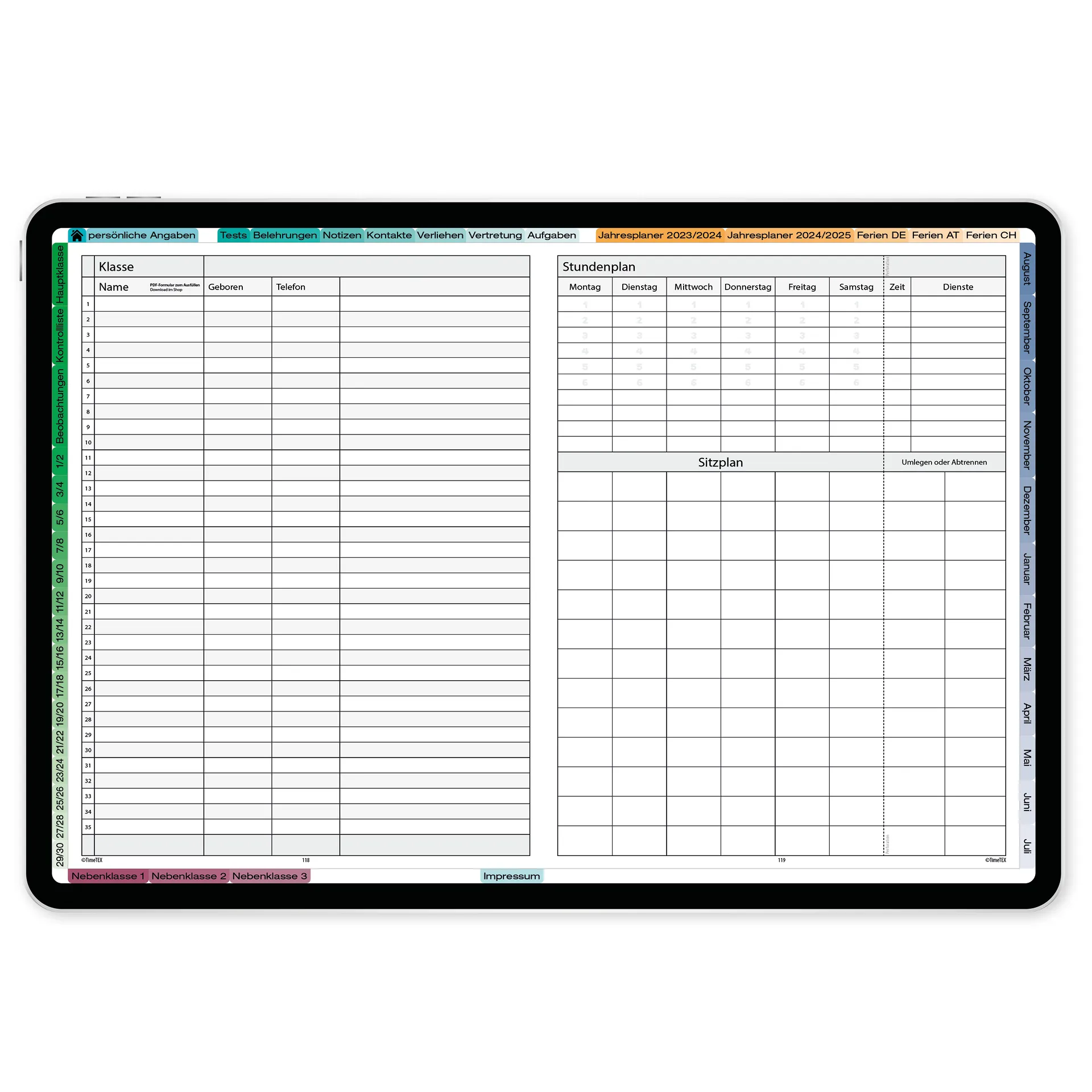 TimeTEX Digitaler Grundschul-Planer DigiPlan 2026/2027