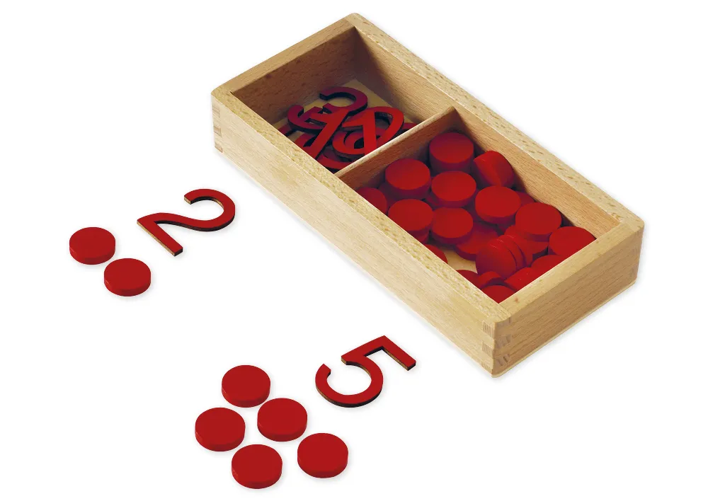 TimeTEX Krabička s číslicemi a knoflíky, "Montessori Premium"