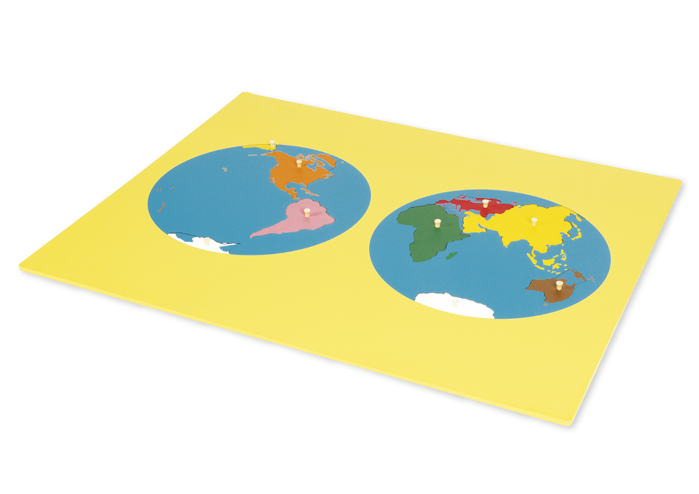 TimeTEX Puzzle Map Kontinenter "Montessori Premium"