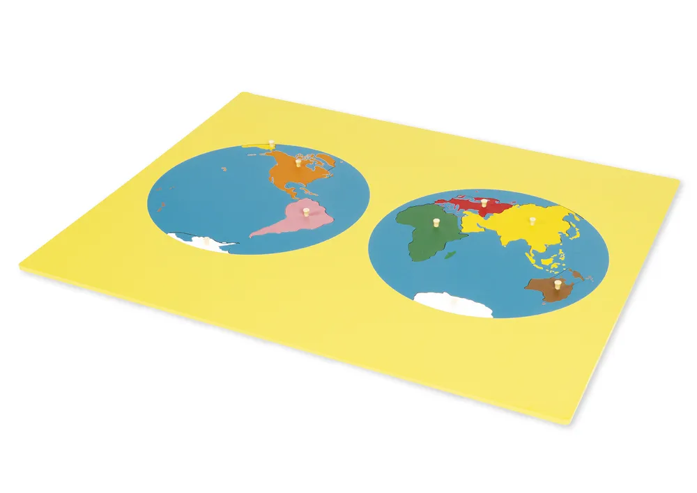 TimeTEX Puzzle Map Kontinenter "Montessori Premium"