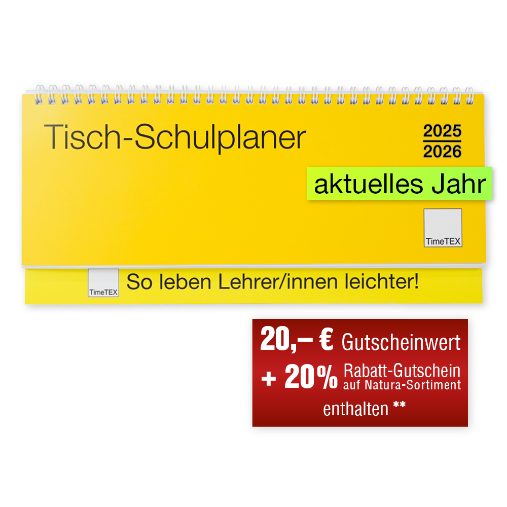 TimeTEX Tisch-Schulplaner 2025/2026, Querformat