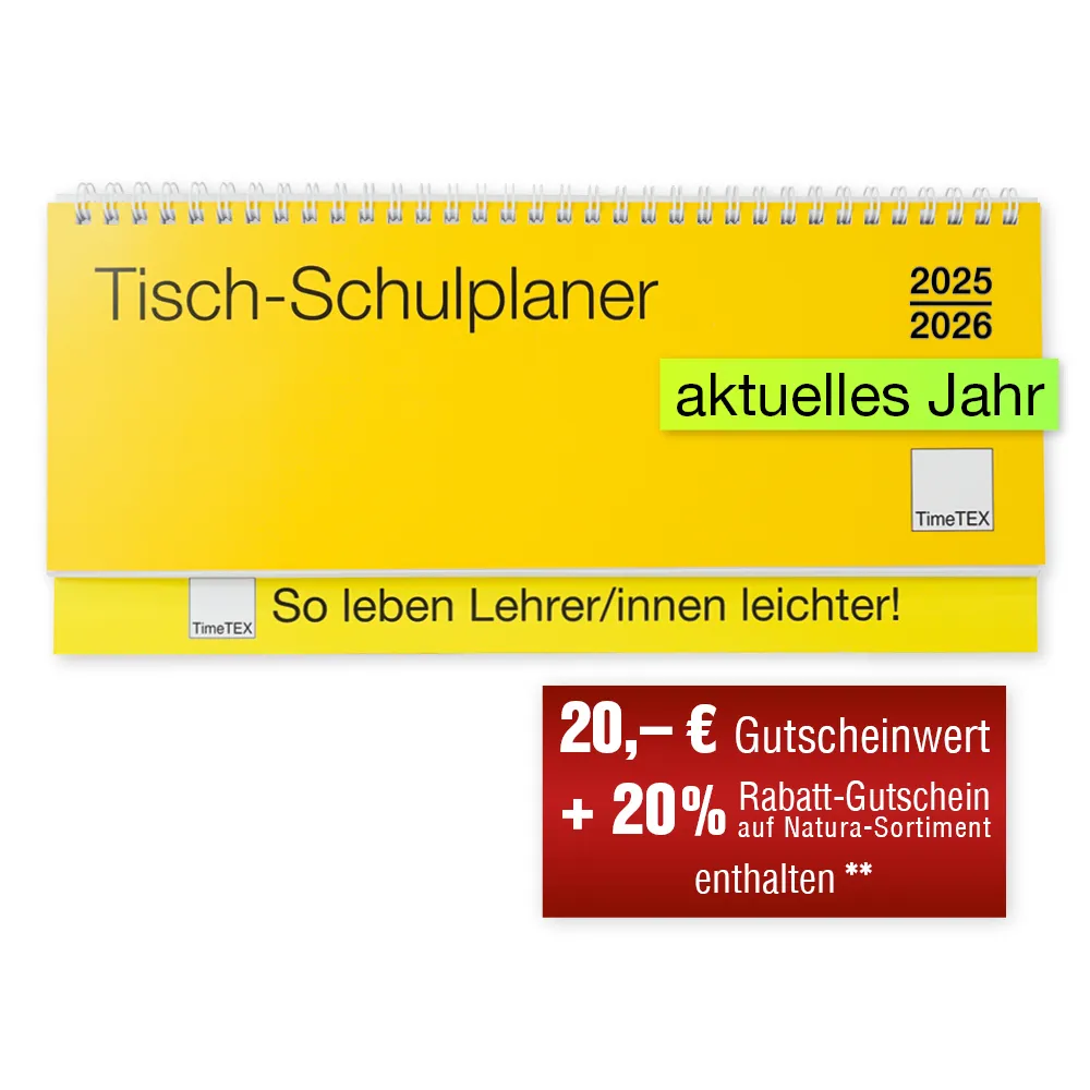 TimeTEX Tisch-Schulplaner 2025/2026, Querformat