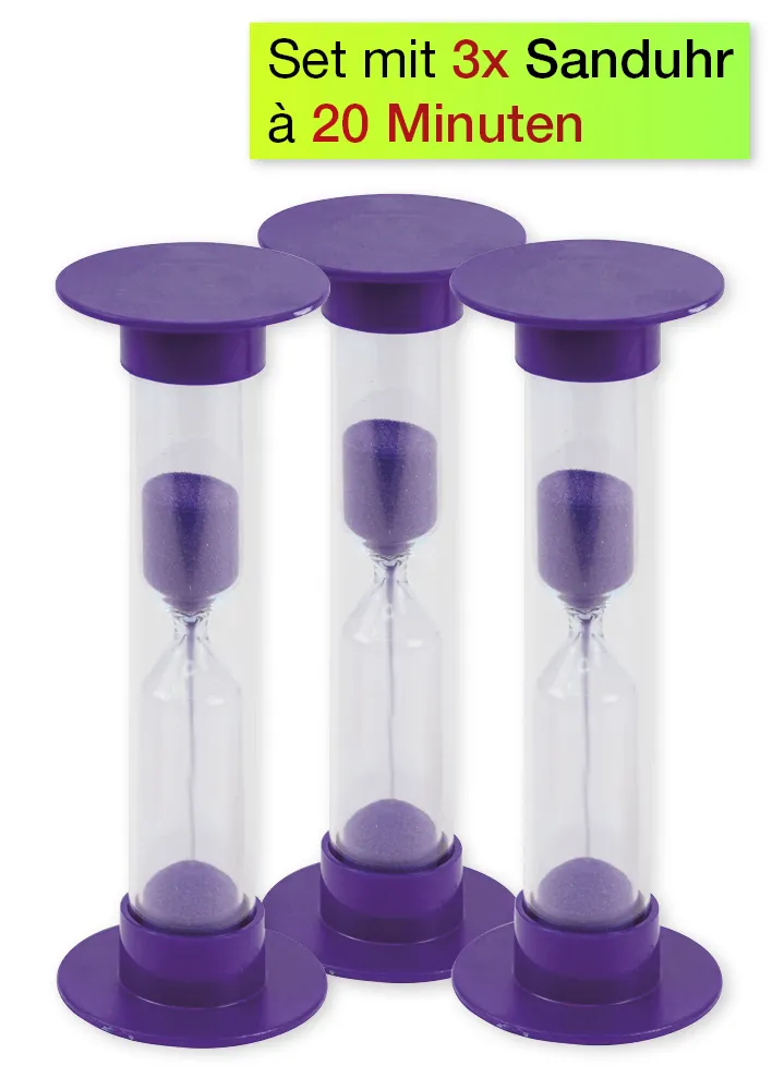 Sanduhren-Set 3-tlg., 14,5 cm hoch, 5 cm ø (1 Zeiteinheit)