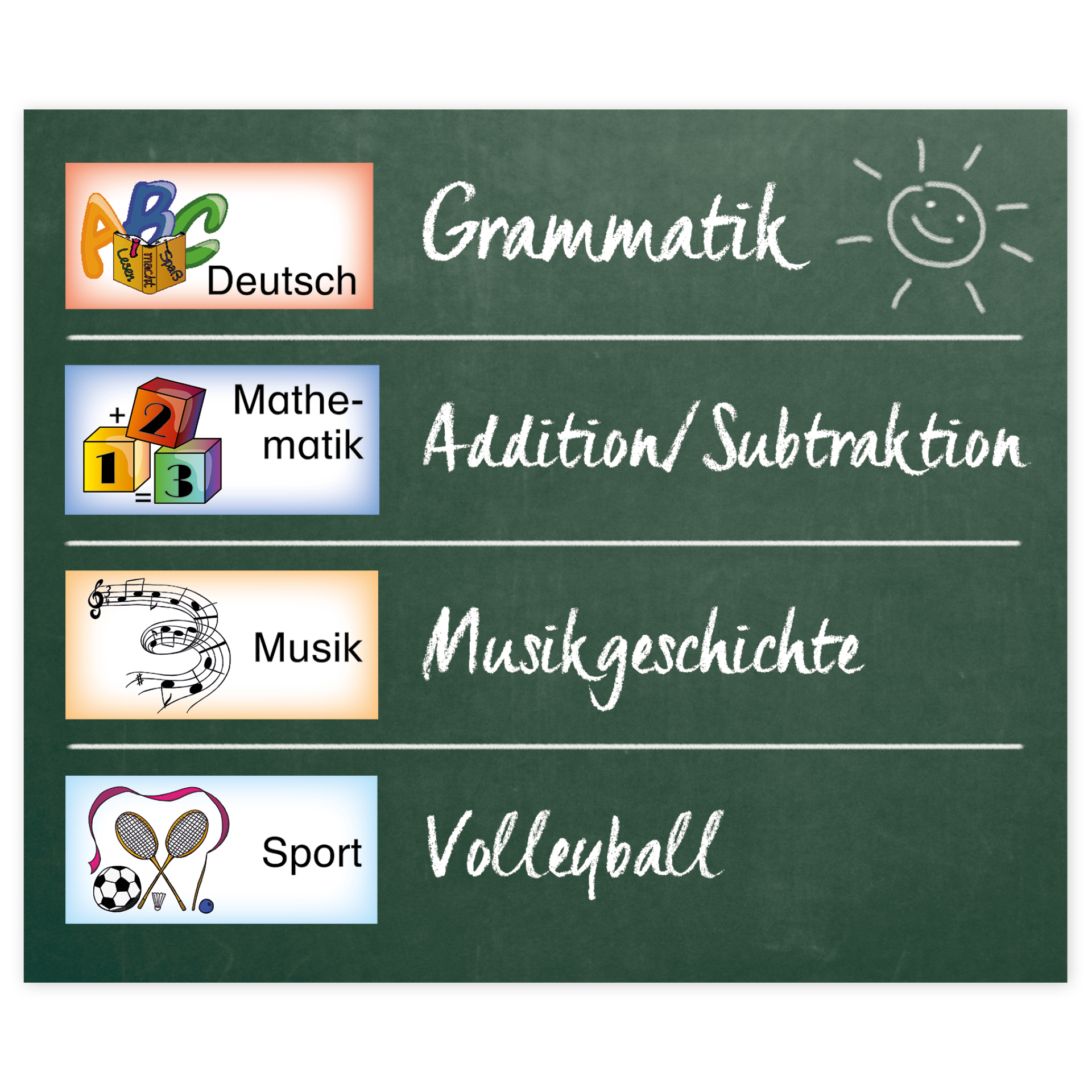 Stundenplan-Bildkarten aus Pappe, magnetisch, 40-tlg.