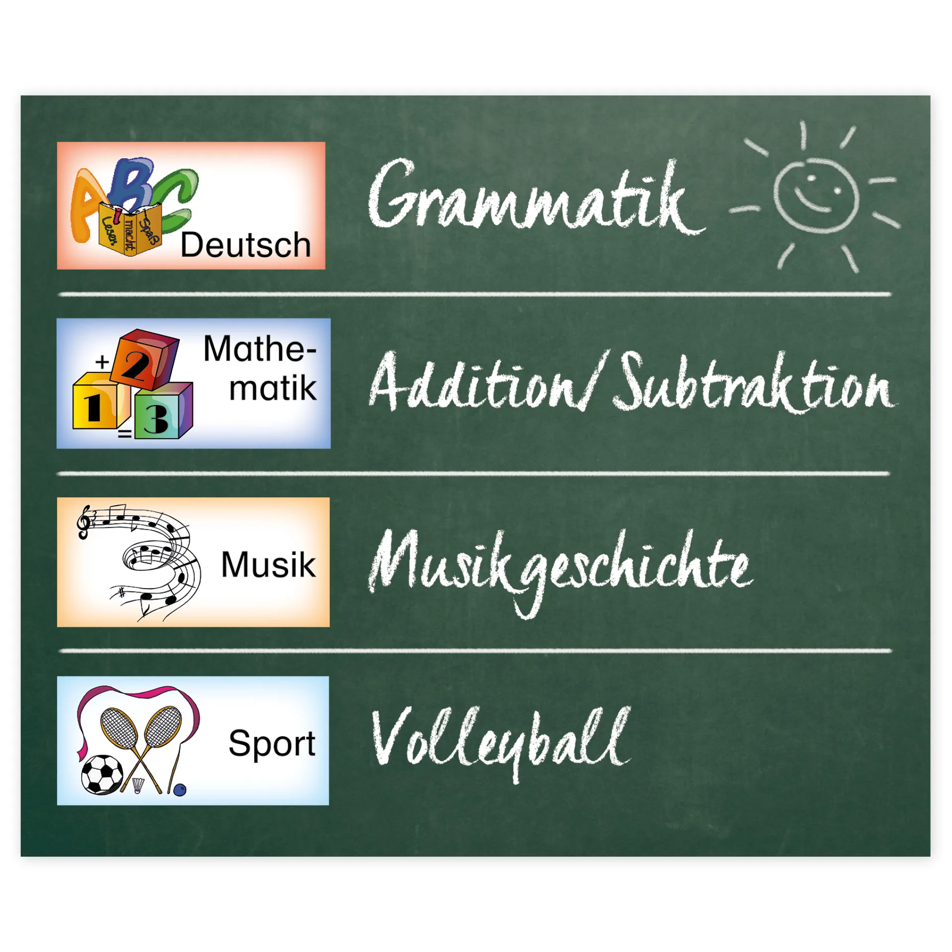 Stundenplan-Bildkarten aus Pappe, magnetisch, 40-tlg.