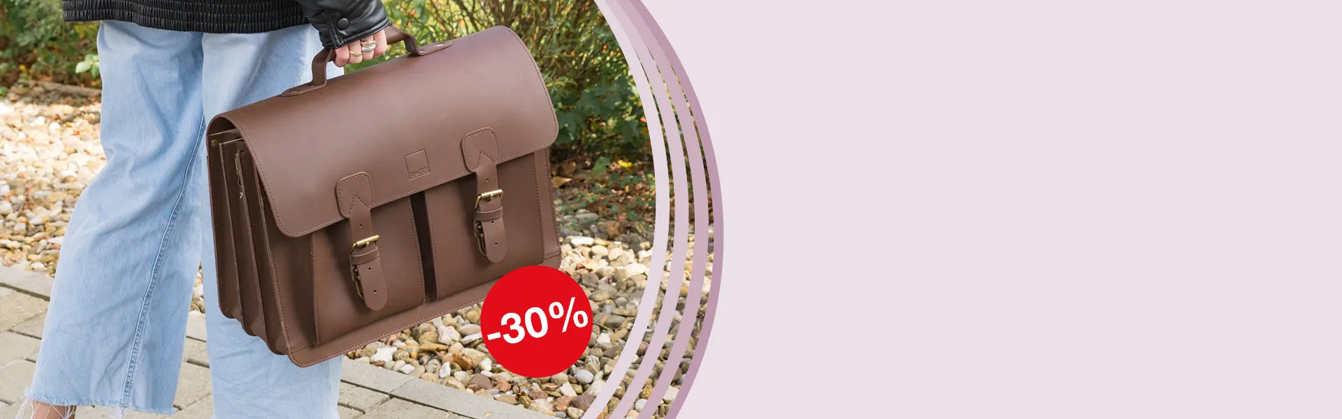 Büchertasche aus dunkelbraunen Leder von der Marke TimeTEX