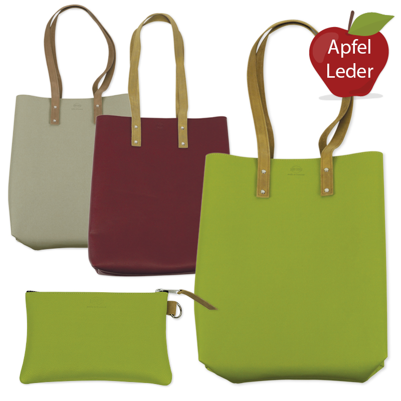 Bolso de hombro "Mali" de cuero de manzana
