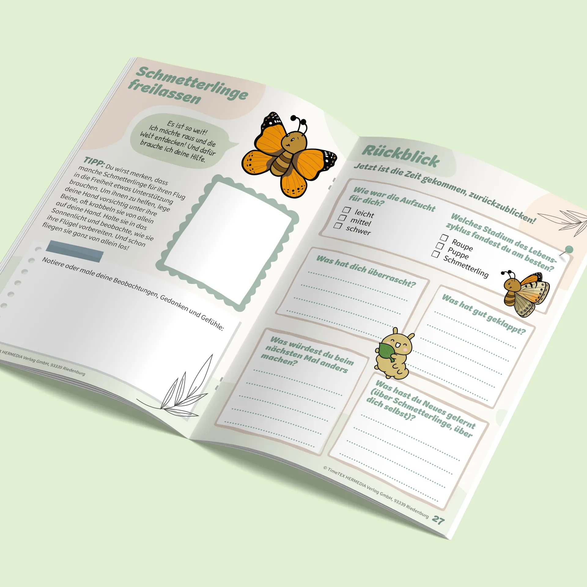 Hagemann Schmetterlings-Tagebuch A5, 36 Seiten