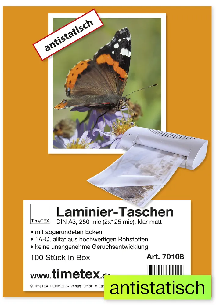 Laminier-Taschen A3 2x125 mic matt, 100 Stück