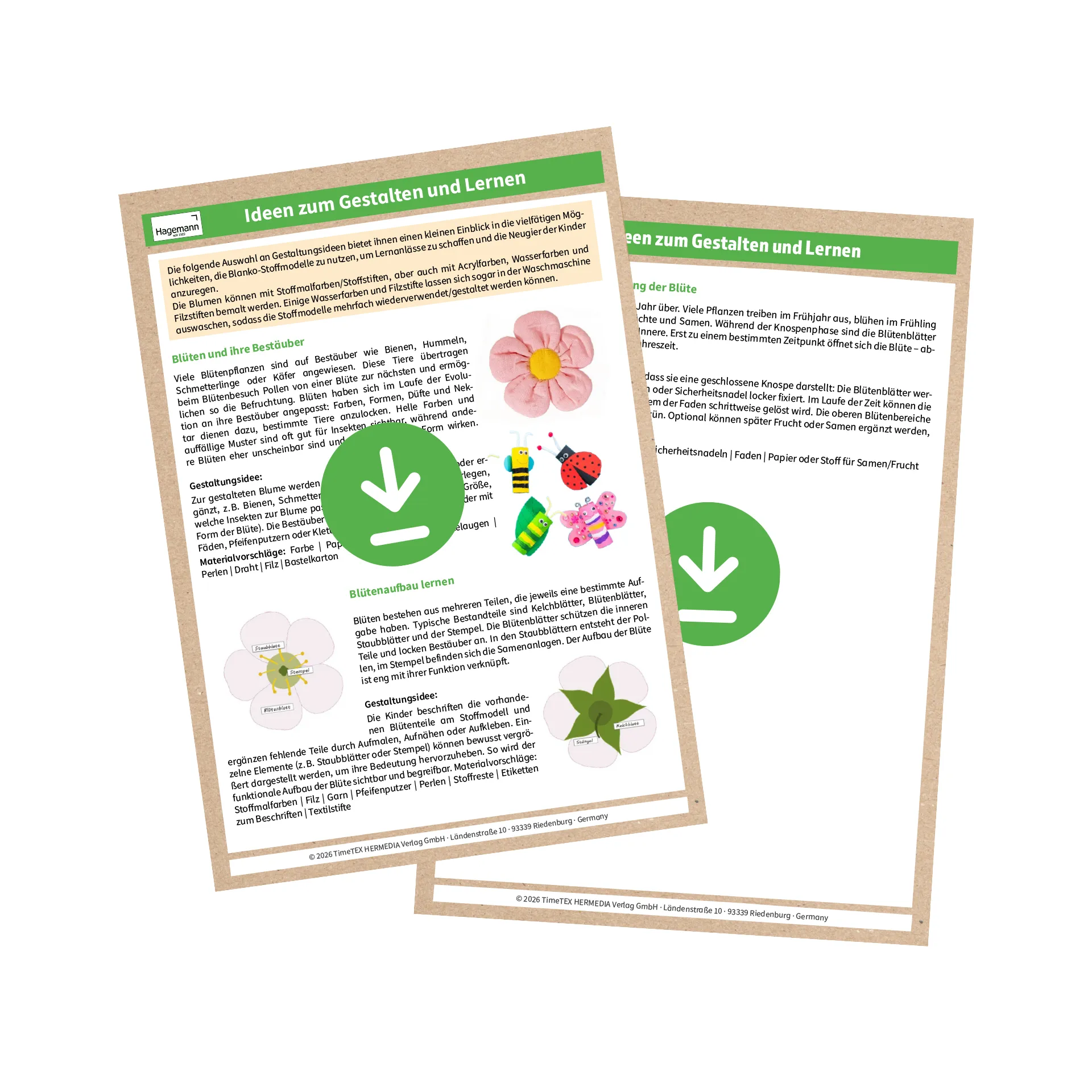 Stoff-Blume zum Bemalen, 195 mm ø