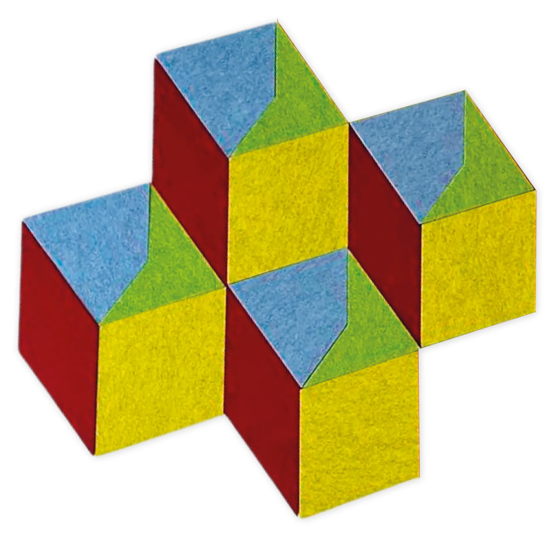 Schallabsorber AcousticArt "4 Würfel", 133x137 cm, 16-tlg.