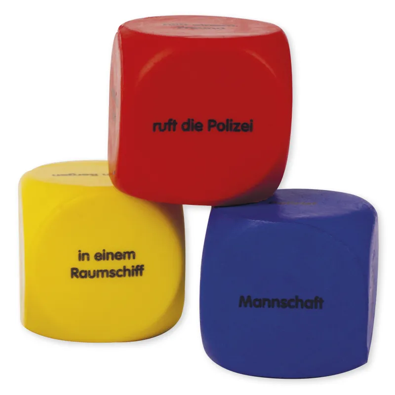 Set Flüster-Würfel 6-tlg. Deutsch "Geschichten-Einstieg", 4 cm Set Flüster-Würfel 6-tlg. Deutsch "Geschichten-Einstieg", 4 cm