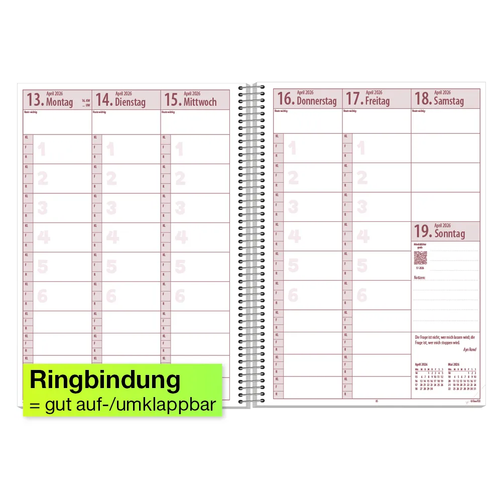 TimeTEX System-Schulplaner Ringbindung A4, gelb, 2026/2027
