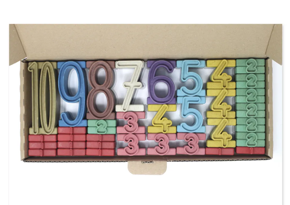 Klassensatz Stapel-Zahlen Montessori-Farben, 8-tlg., in Stapel-Box "Montessori Premium"