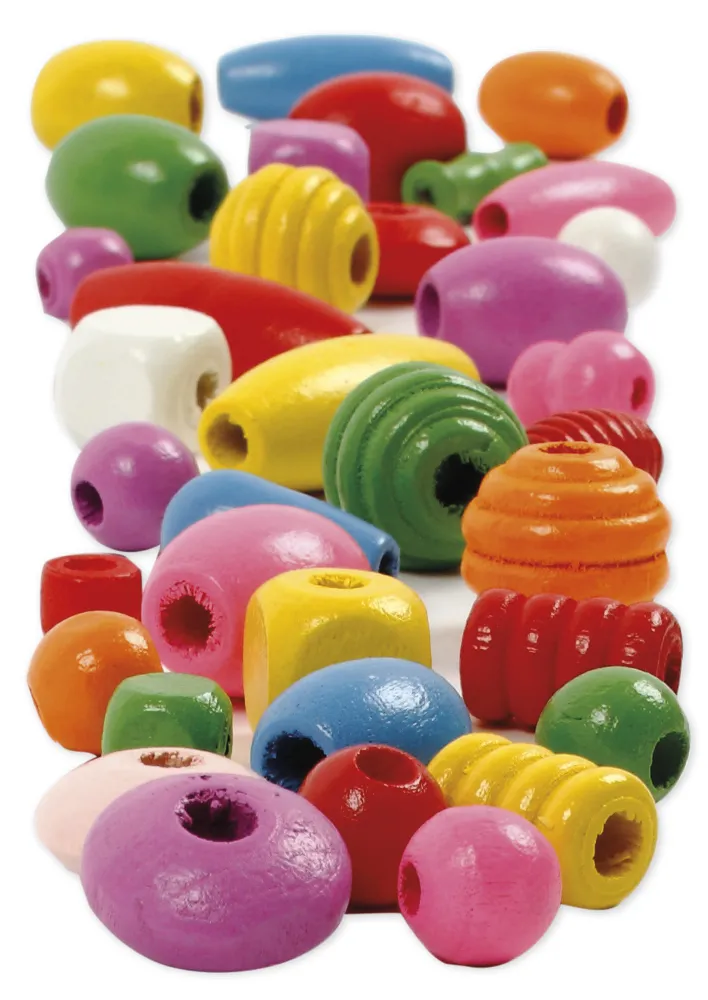 Holzperlen-Mix, 5-28 mm ø, ca. 1.930 Stück