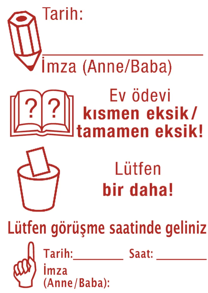 Siebdruck-Stempel "Perpetuum", 4 in 1, "Türkisch"