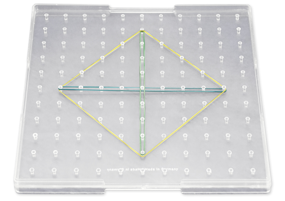 Geometri-plade ensidet (11x11 stift), 23x23 cm, gennemsigtig