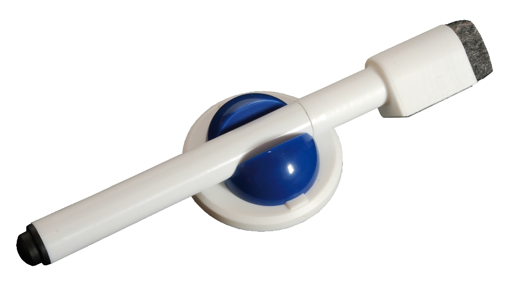 TimeTEX Klemm-Stifthalter (weiß/blau), selbstklebend