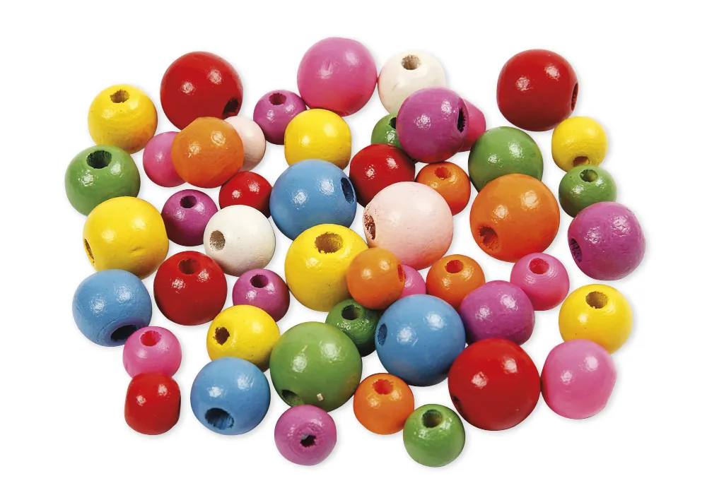 Holzperlen rund, 8-12 mm ø, ca. 420 Stück