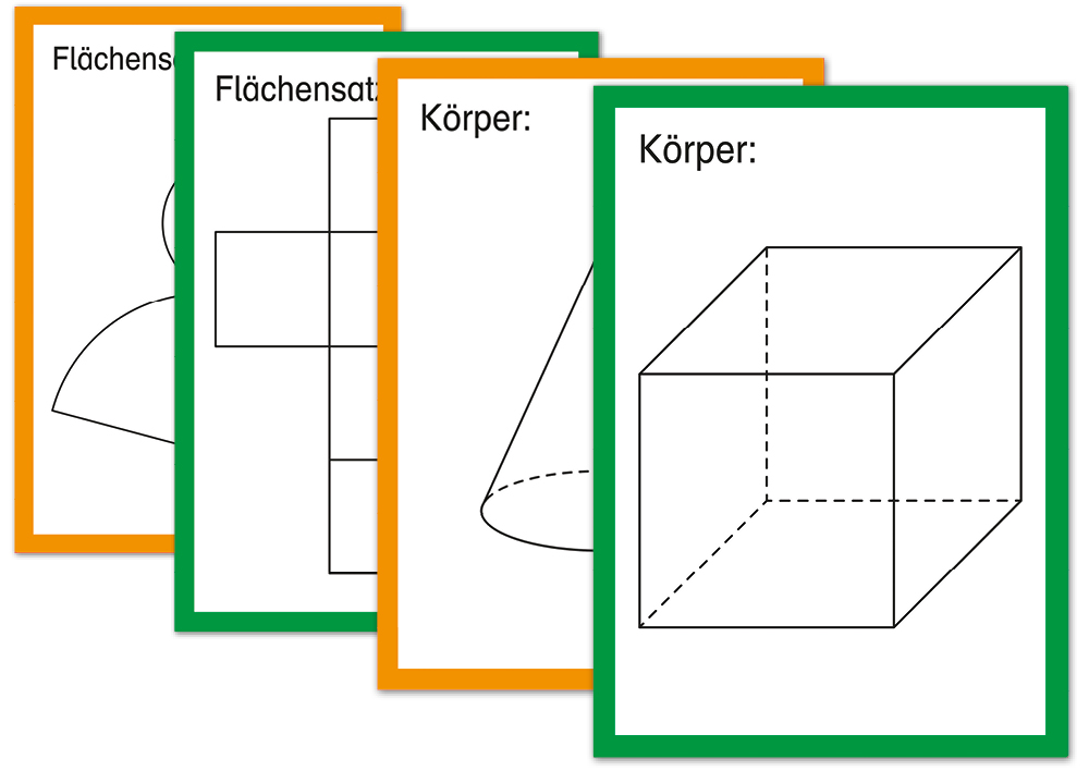 TimeTEX Karten "Geometrische Körper" aus Pappe A4, 57-tlg.