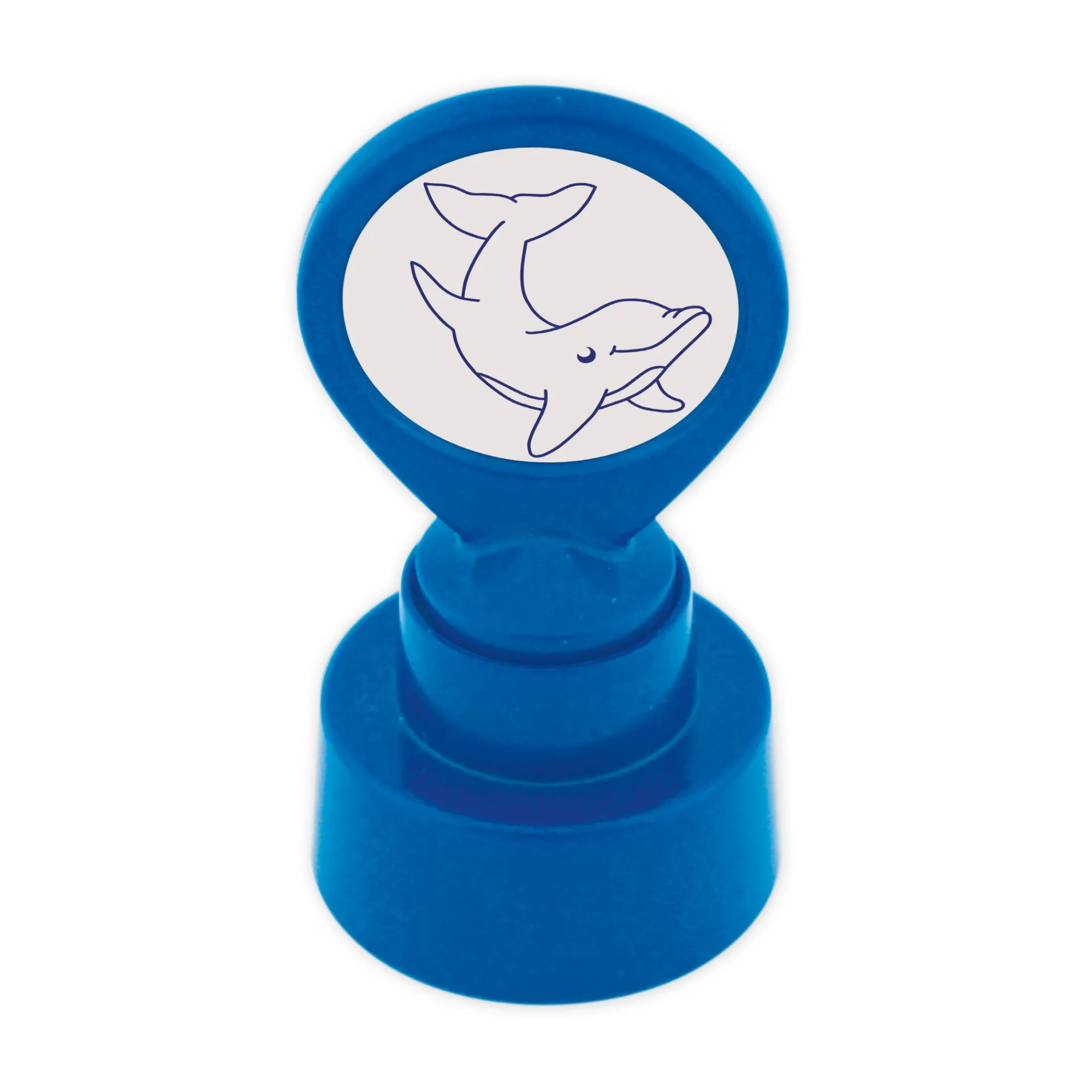 Zeefdrukstempel "Perpetuum" rond "dolfijn"