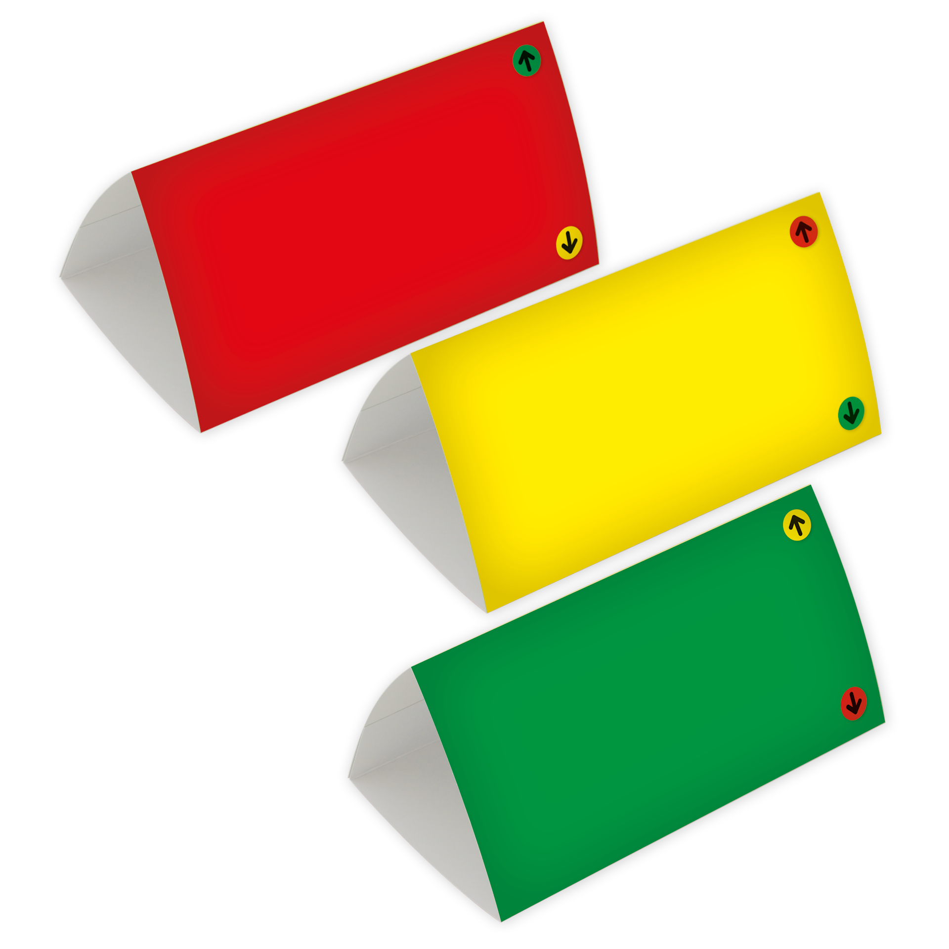 Juego de tarjetas de mesa de semáforo, 3 caras, 10 uds.